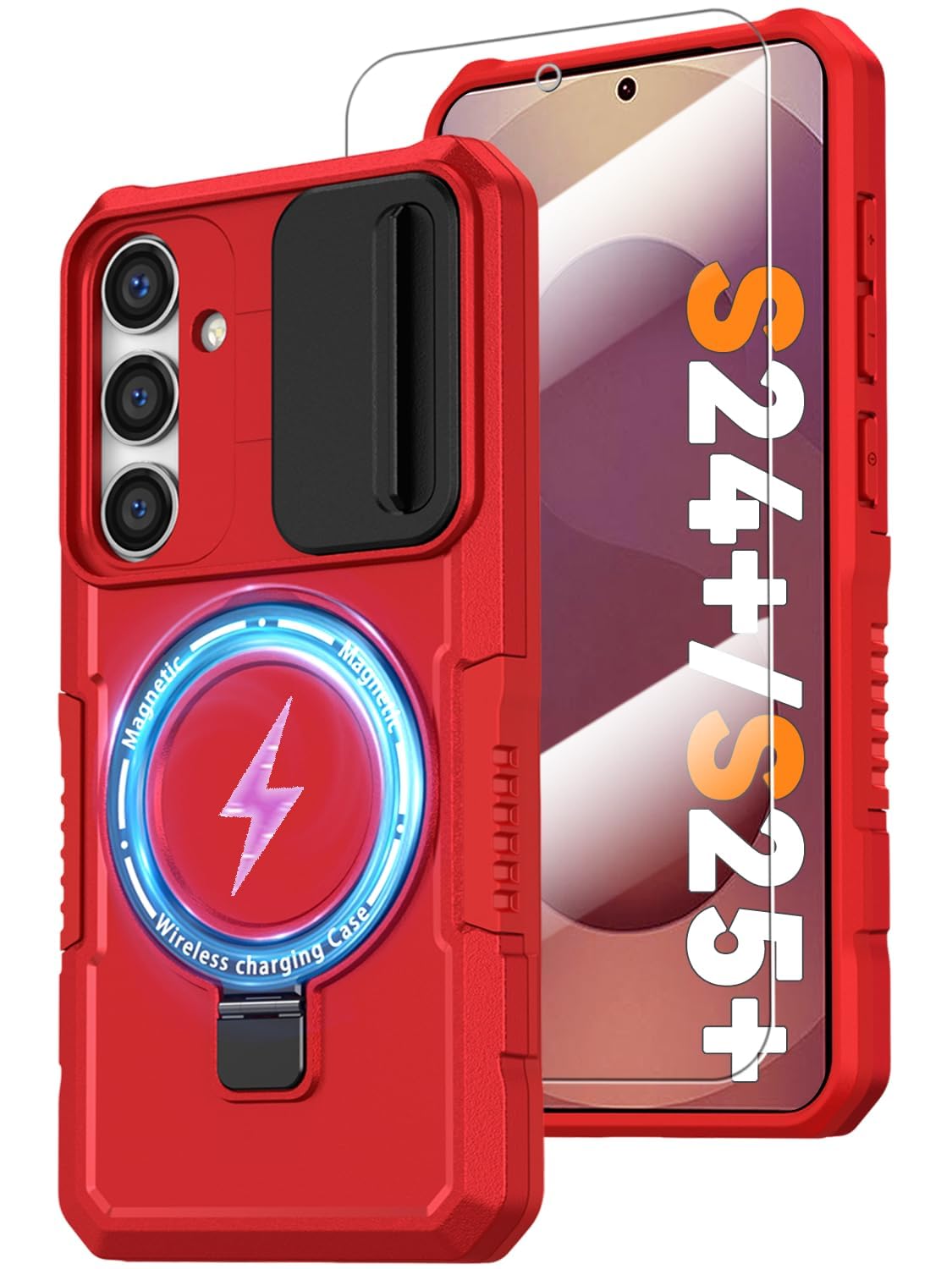 PC+TPU shockproof phone case for Samsung Galaxy S21 FE, includes 2 sc