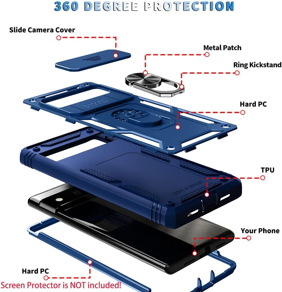 Shockproof Military Grade Stand Phone Case for Google Pixel 6 Pro 