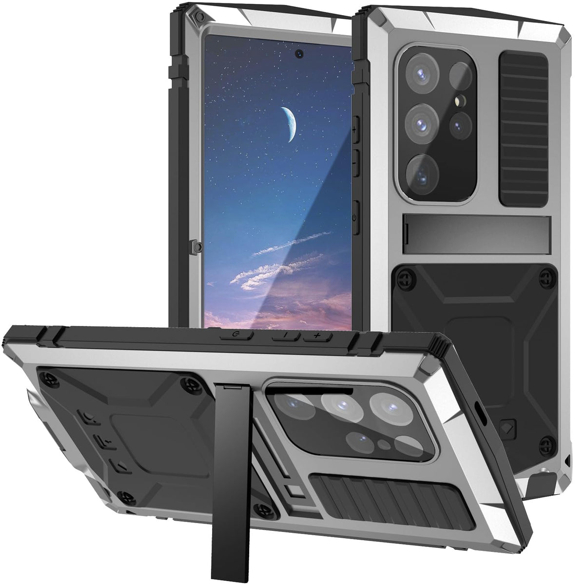 Military Grade Shockproof Metal Phone  Case for Samsung Galaxy S25  Glass Screen Protector