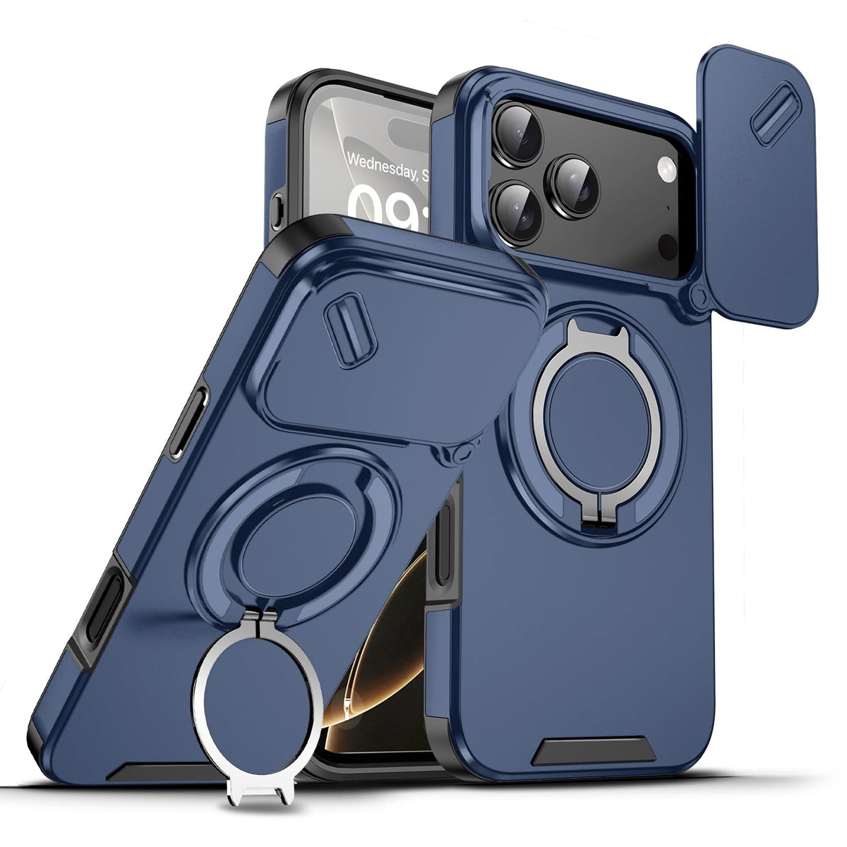 TPU+PC shockproof phone case with stand for iPhone 17 Pro Max