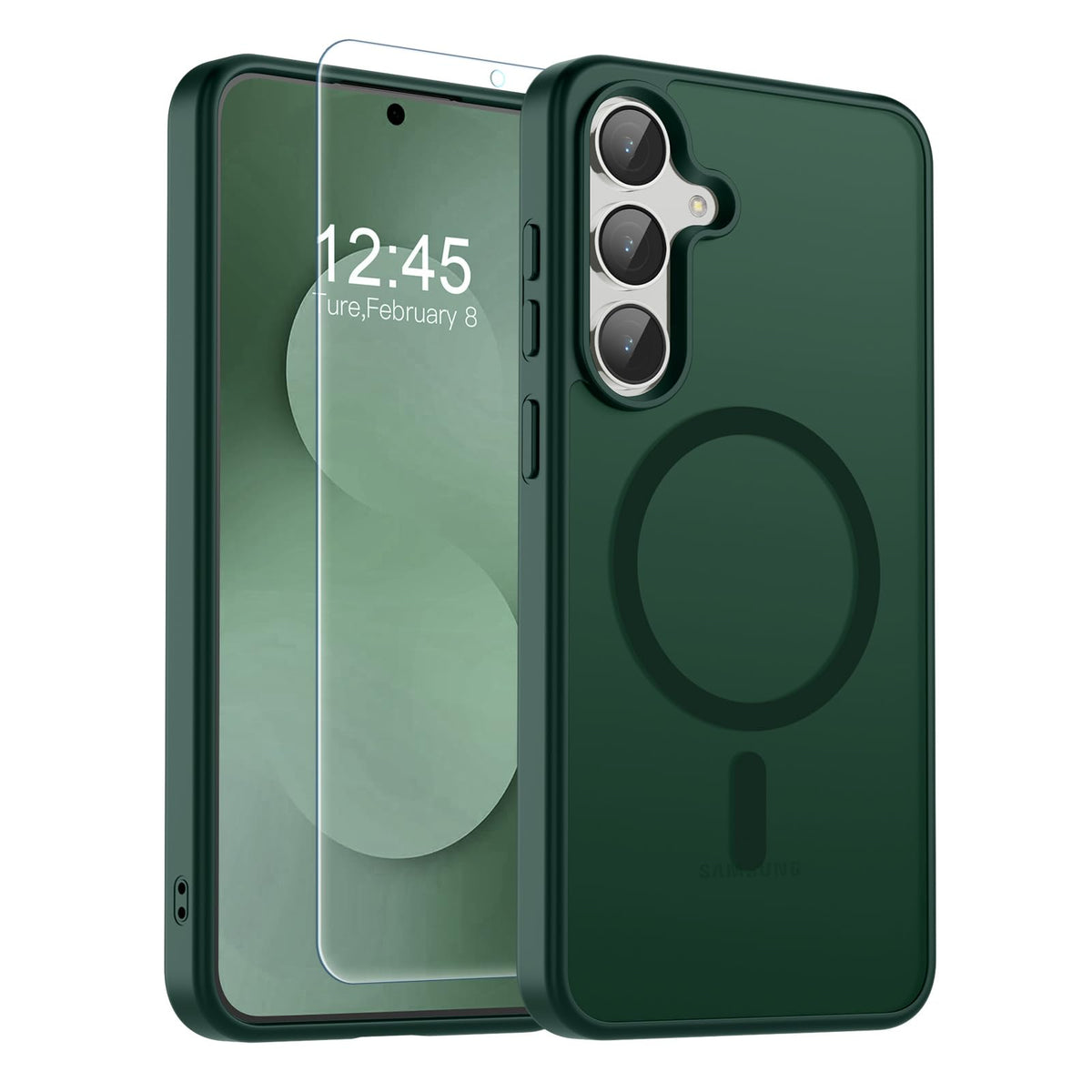 Transparent shockproof magnetic phone case for Samsung Galaxy S25 Ultra with screen protector