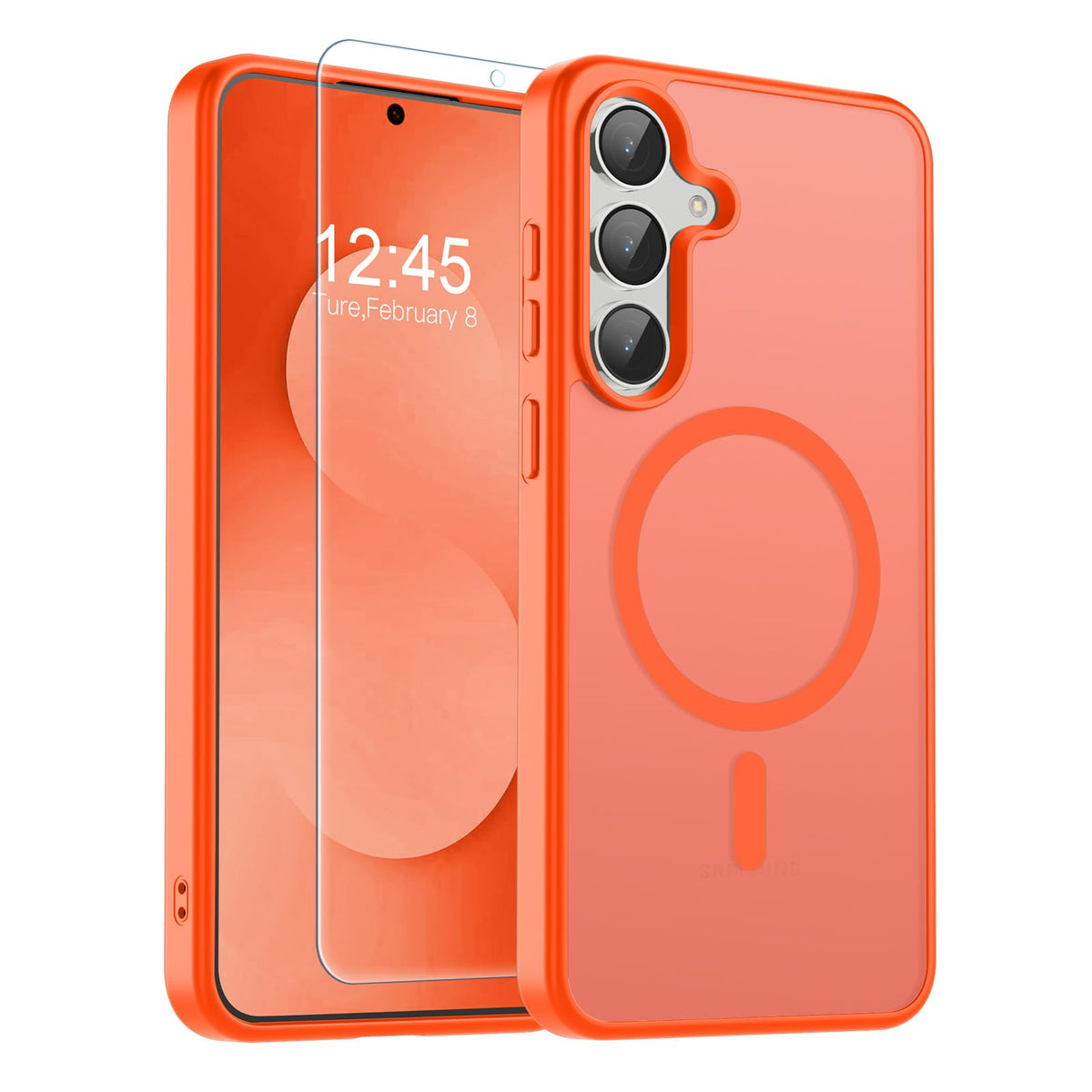 Transparent shockproof magnetic phone case for Samsung Galaxy S25 Ultra with screen protector