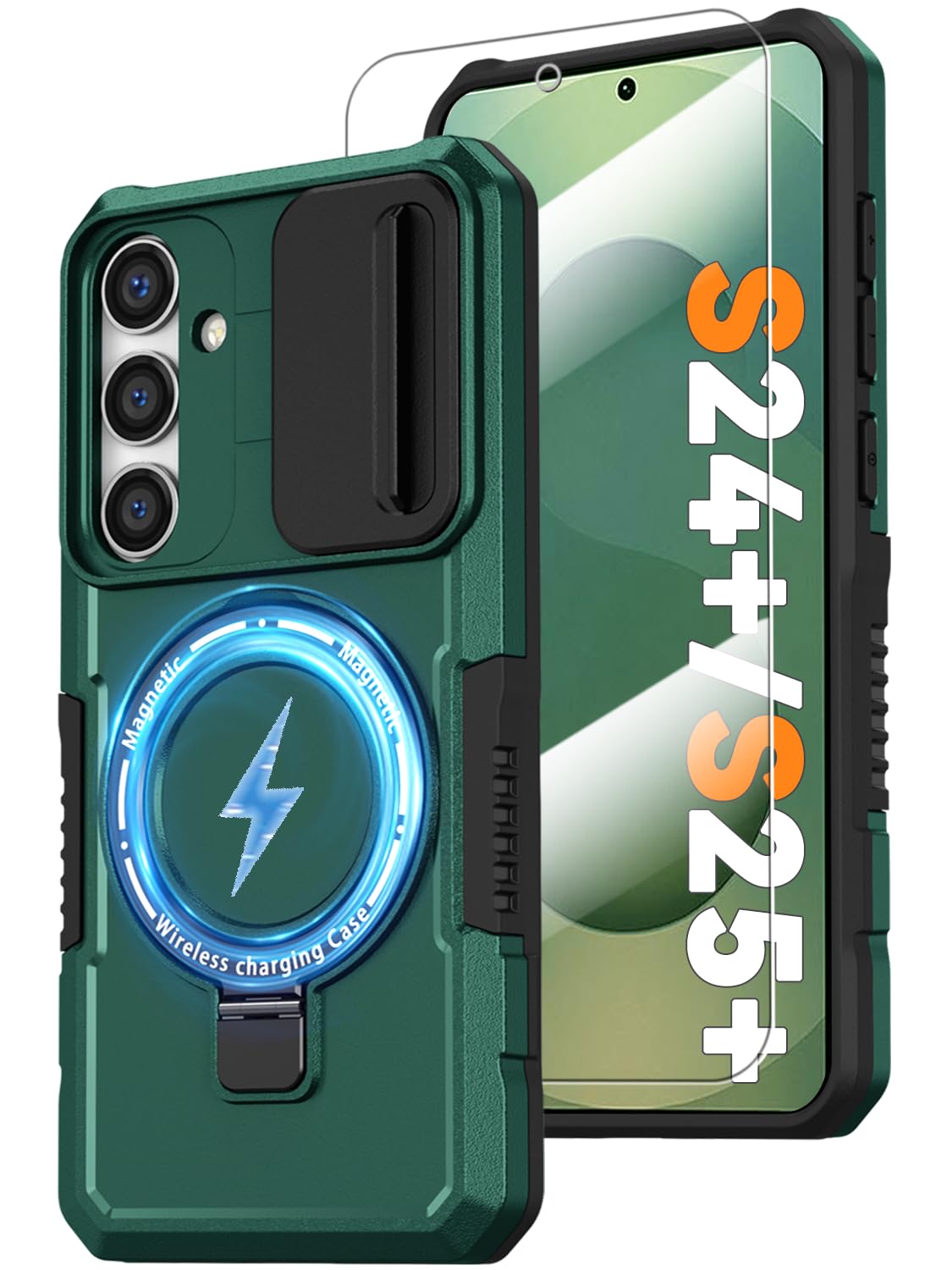 PC+TPU shockproof phone case for Samsung Galaxy S21 FE, includes 2 sc