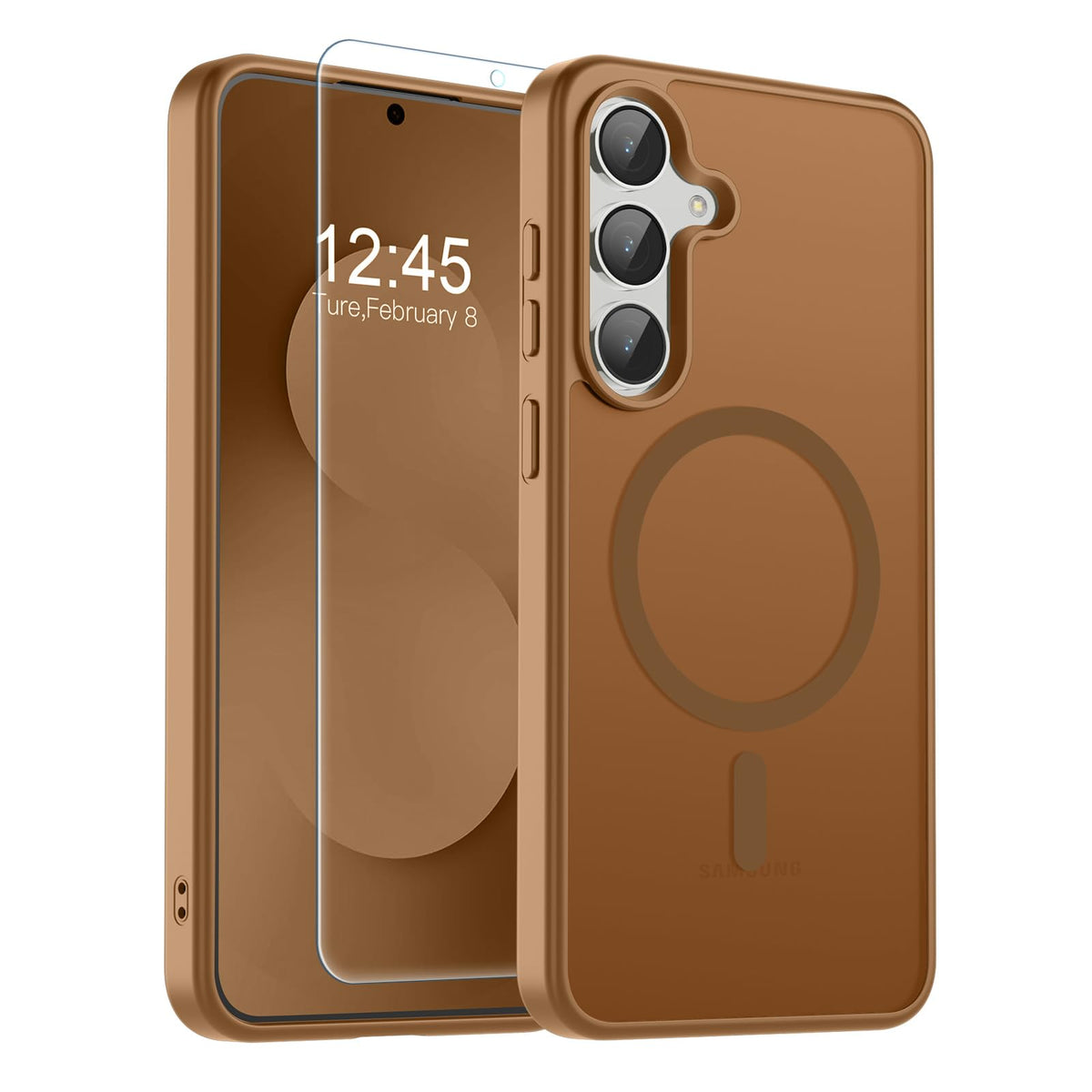 Transparent shockproof magnetic phone case for Samsung Galaxy S25 Ultra with screen protector