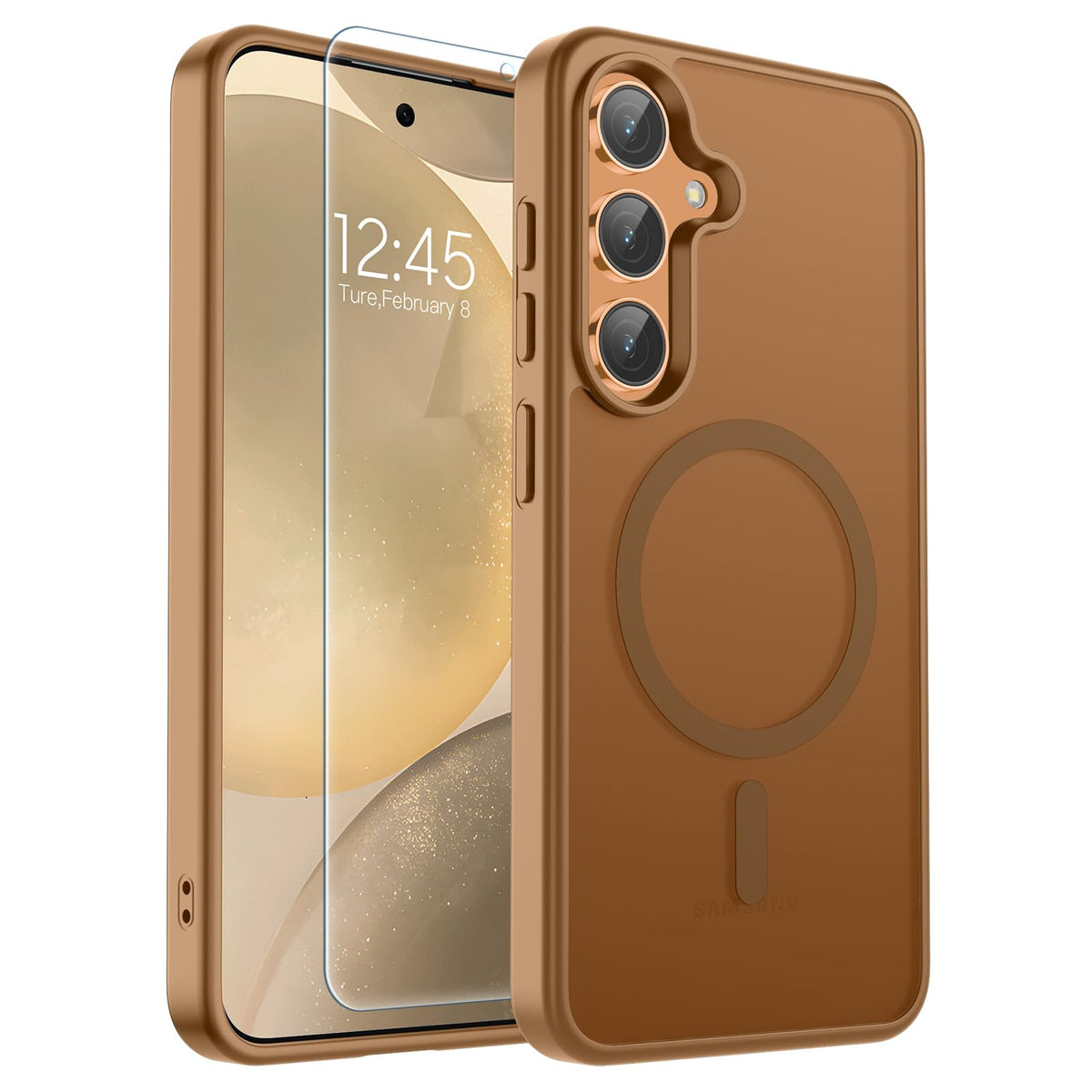 Transparent shockproof magnetic phone case for Samsung Galaxy S25 Ultra with screen protector