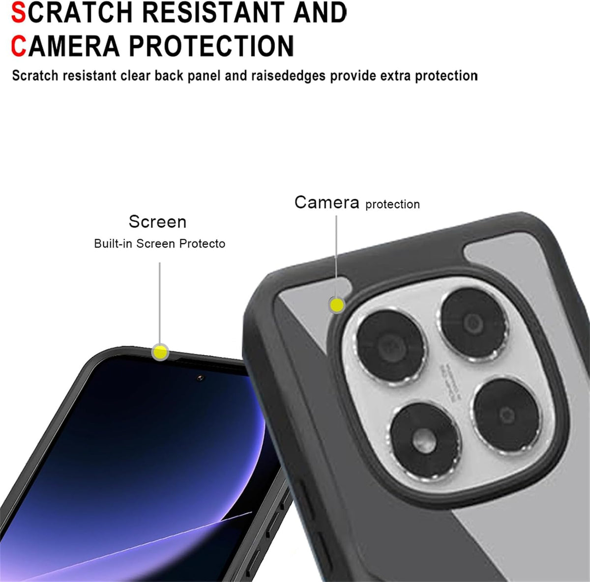 A 360¡ã all-around transparent Shockproof phone case for Redmi Note 14