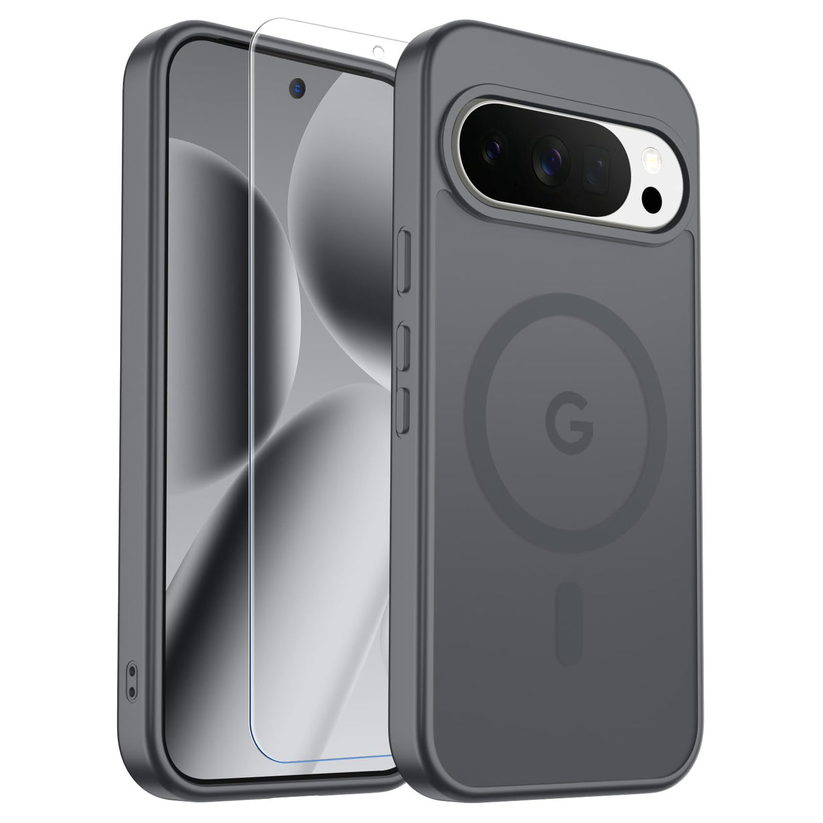 Transparent shockproof magnetic phone case for Samsung Galaxy S25 Ultra with screen protector