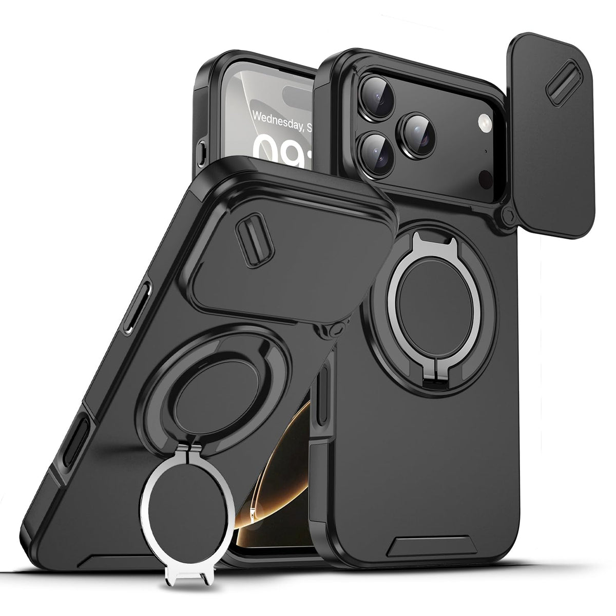 TPU+PC shockproof phone case with stand for iPhone 17 Pro Max