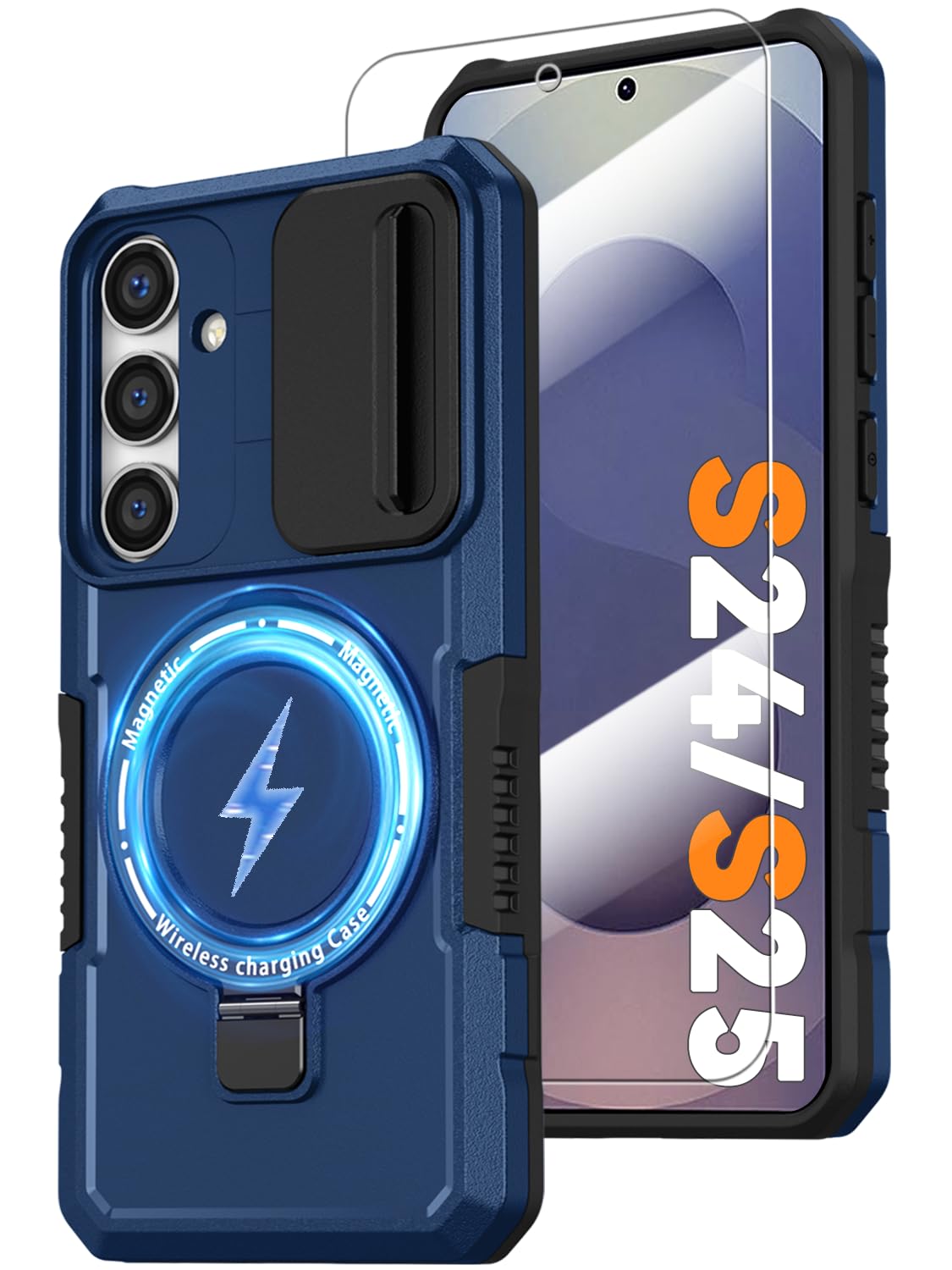 PC+TPU shockproof phone case for Samsung Galaxy S21 FE, includes 2 sc