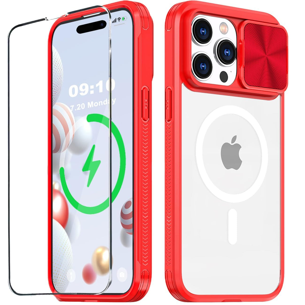 PU+PC MagSafe iPhone 15 Pro Max Case Clear Anti-Yellow with Screen Pr