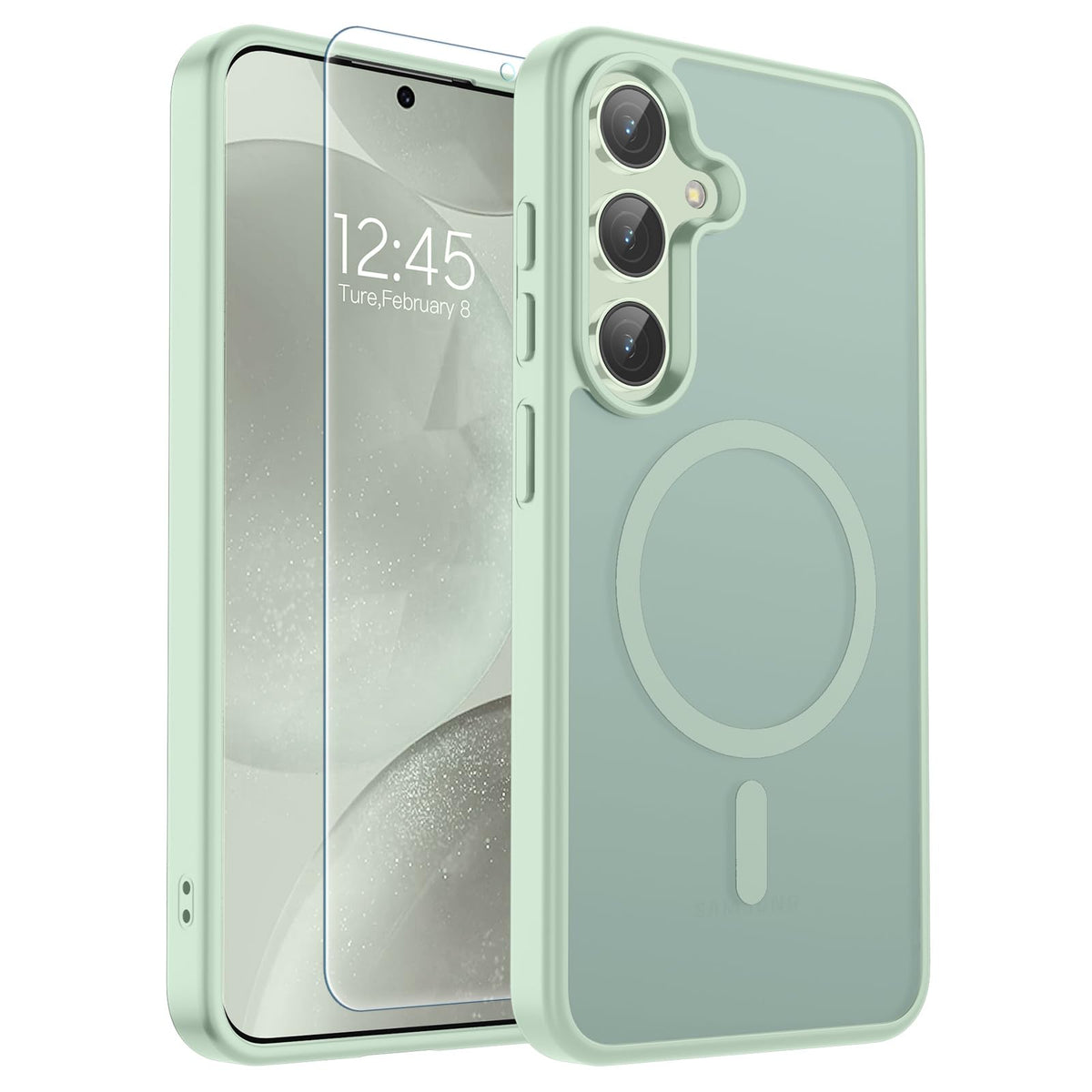 Transparent shockproof magnetic phone case for Samsung Galaxy S25 Ultra with screen protector