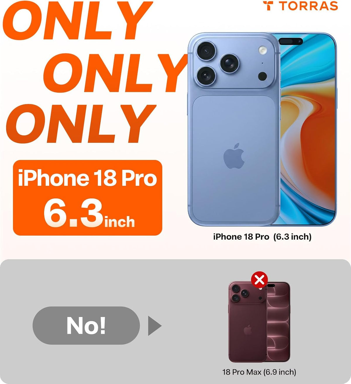 Transparent phone case for iPhone 18 Pro, upgraded anti-yellowing, 6.3-inch.
