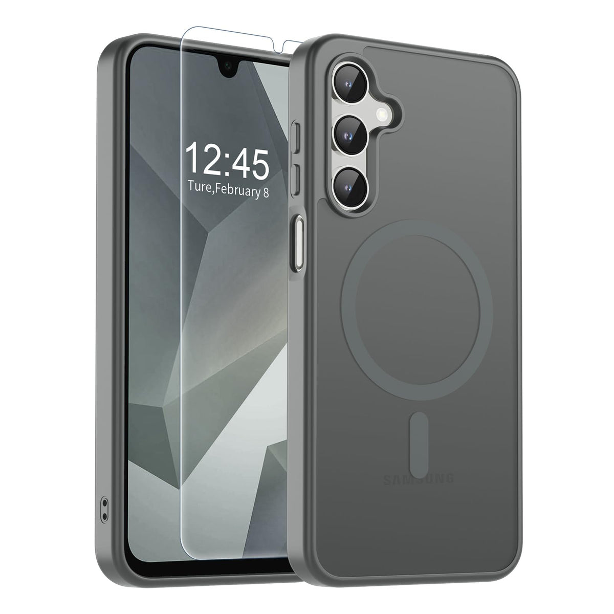 Transparent shockproof magnetic phone case for Samsung Galaxy S25 Ultra with screen protector