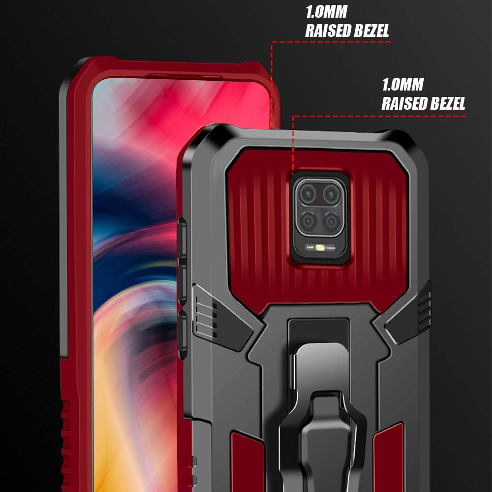 Shock-proof phone case for Xiaomi Redmi Note 9s/9 Pro, includes [2-pack] tempered glass screen protector.