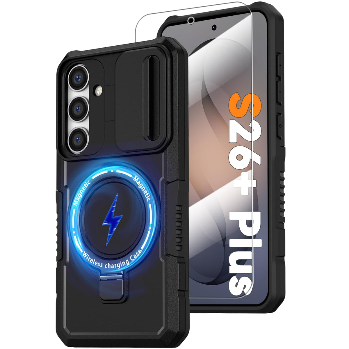 PC+TPU shockproof phone case for Samsung Galaxy S21 FE, includes 2 sc