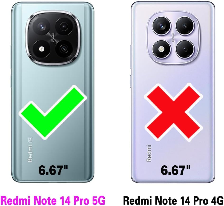 TPU phone case for Xiaomi Redmi Note 14 Pro 5G, with tempered glass screen protector and ring holder.