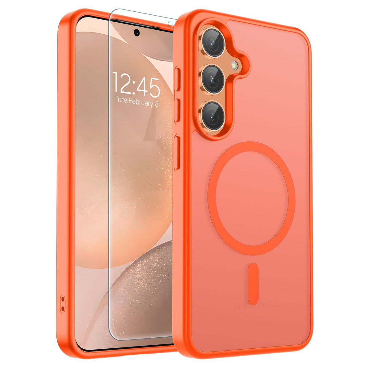 Transparent shockproof magnetic phone case for Samsung Galaxy S25 Ultra with screen protector