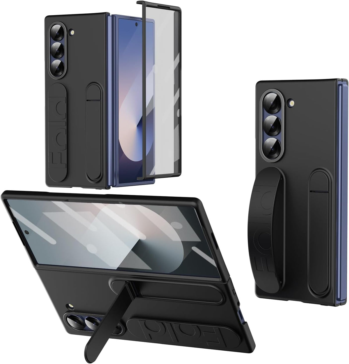 TPU Shockproof Phone Case with Wrist Strap & Stand for Samsung Galaxy Z Fold 7