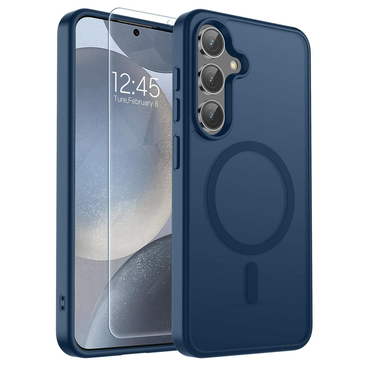 Transparent shockproof magnetic phone case for Samsung Galaxy S25 Ultra with screen protector