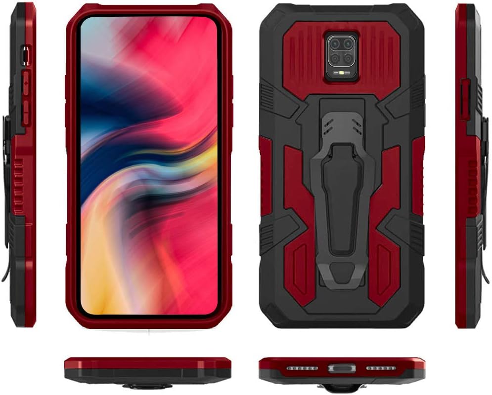 Shock-proof phone case for Xiaomi Redmi Note 9s/9 Pro, includes [2-pack] tempered glass screen protector.