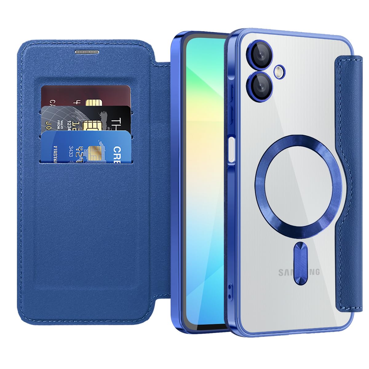 Flip leather phone case for Samsung Galaxy A17 5G, MagSafe compatible