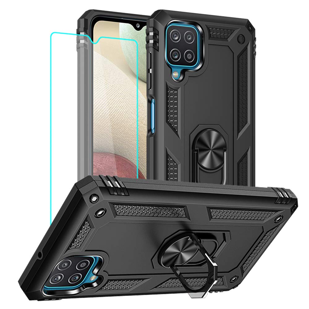 Shockproof phone case for Samsung A12 with screen protector