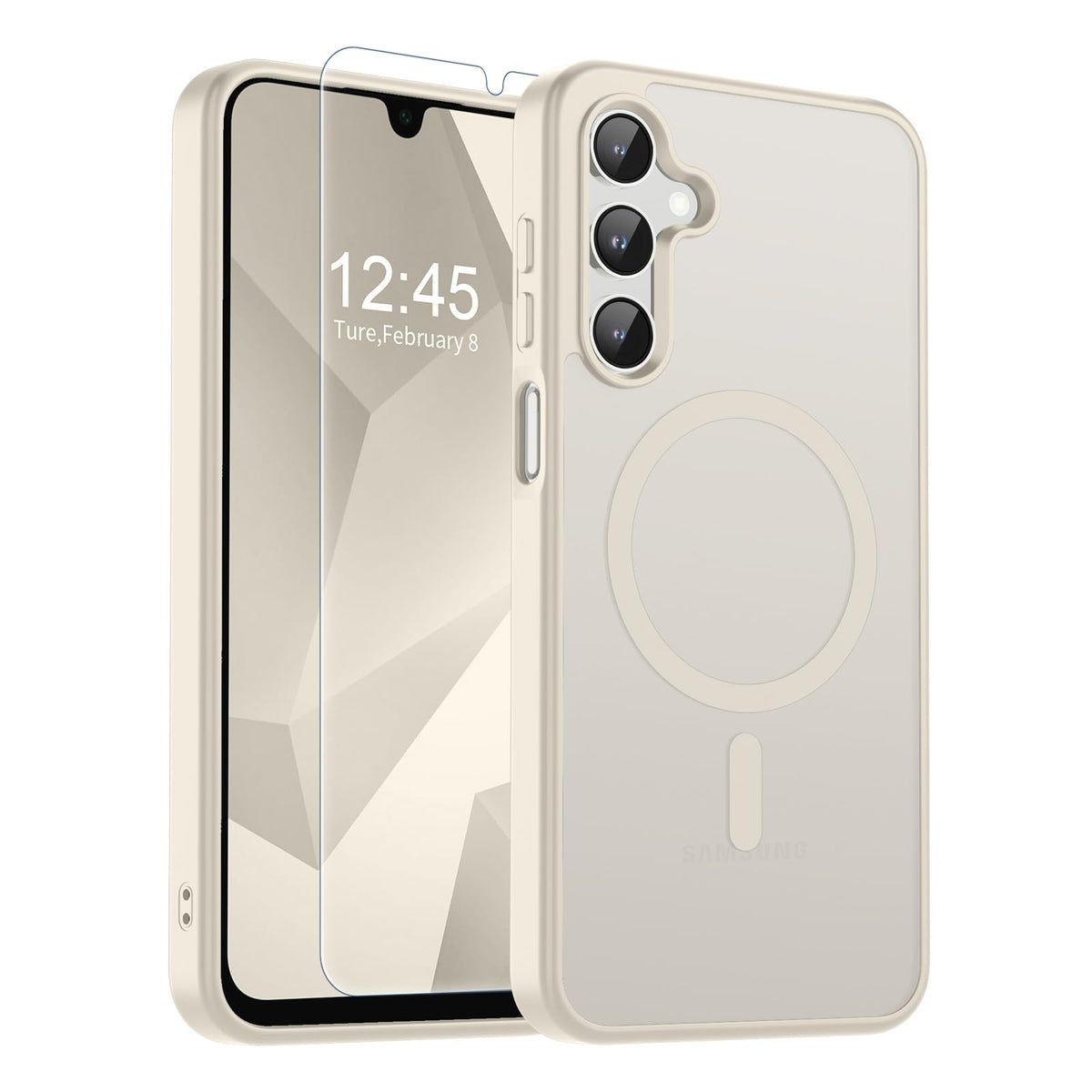 Transparent shockproof magnetic phone case for Samsung Galaxy S25 Ultra with screen protector