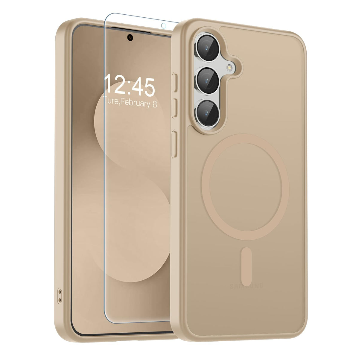 Transparent shockproof magnetic phone case for Samsung Galaxy S25 Ultra with screen protector