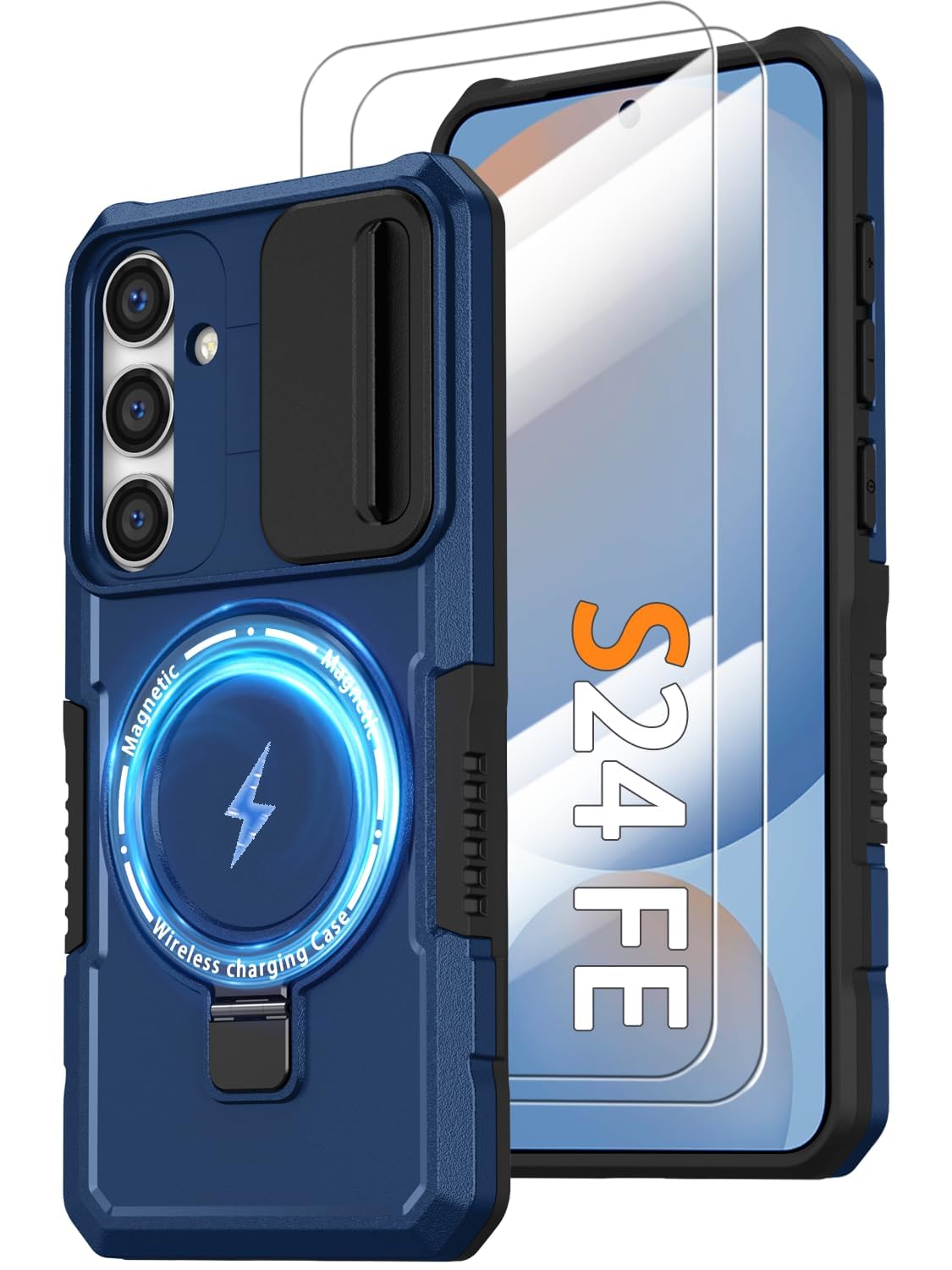 PC+TPU shockproof phone case for Samsung Galaxy S21 FE, includes 2 sc