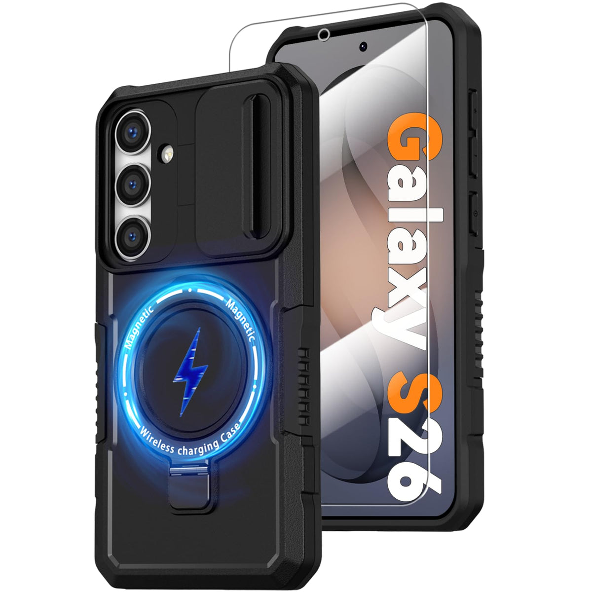 PC+TPU shockproof phone case for Samsung Galaxy S21 FE, includes 2 sc