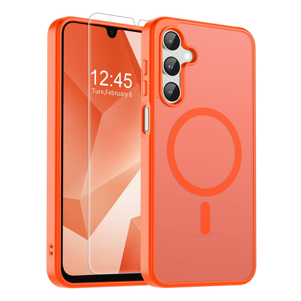 Transparent shockproof magnetic phone case for Samsung Galaxy S25 Ultra with screen protector