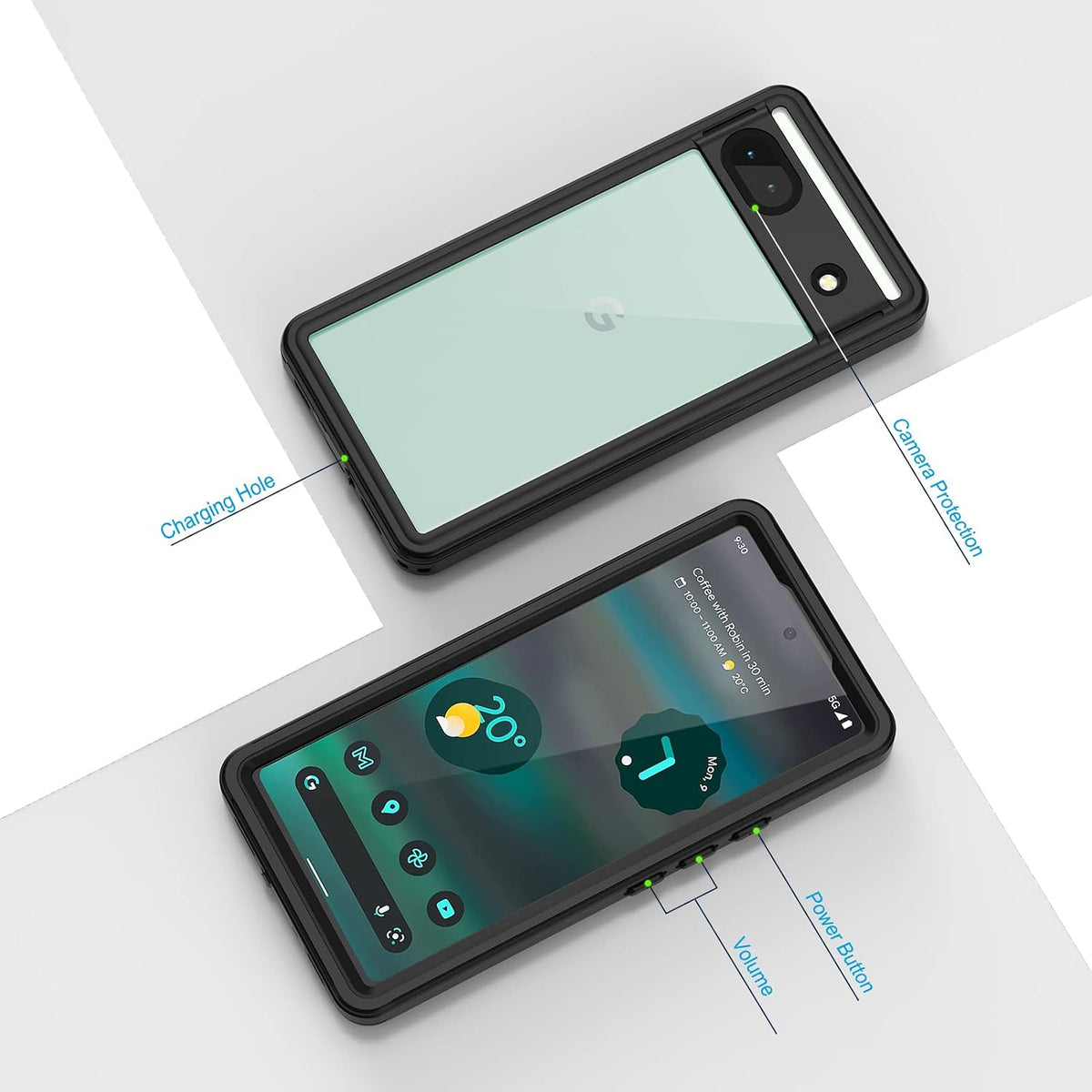 Waterproof and dustproof phone case for Google Pixel 6a