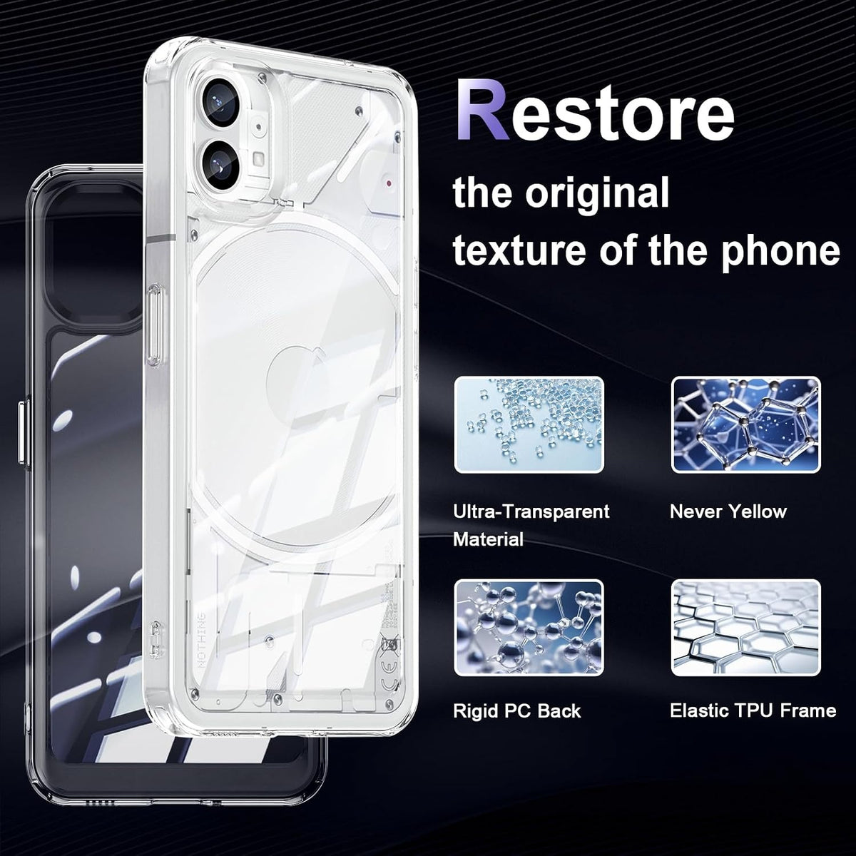 Military-grade shockproof phone case for Nothing Phone 1