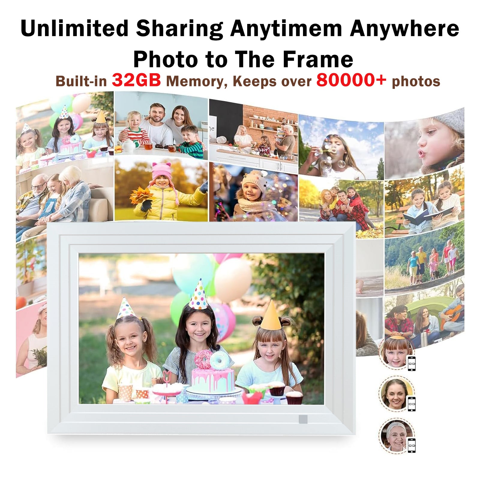 VEANXIN 10.1 inch Digital Picture Frame-White
