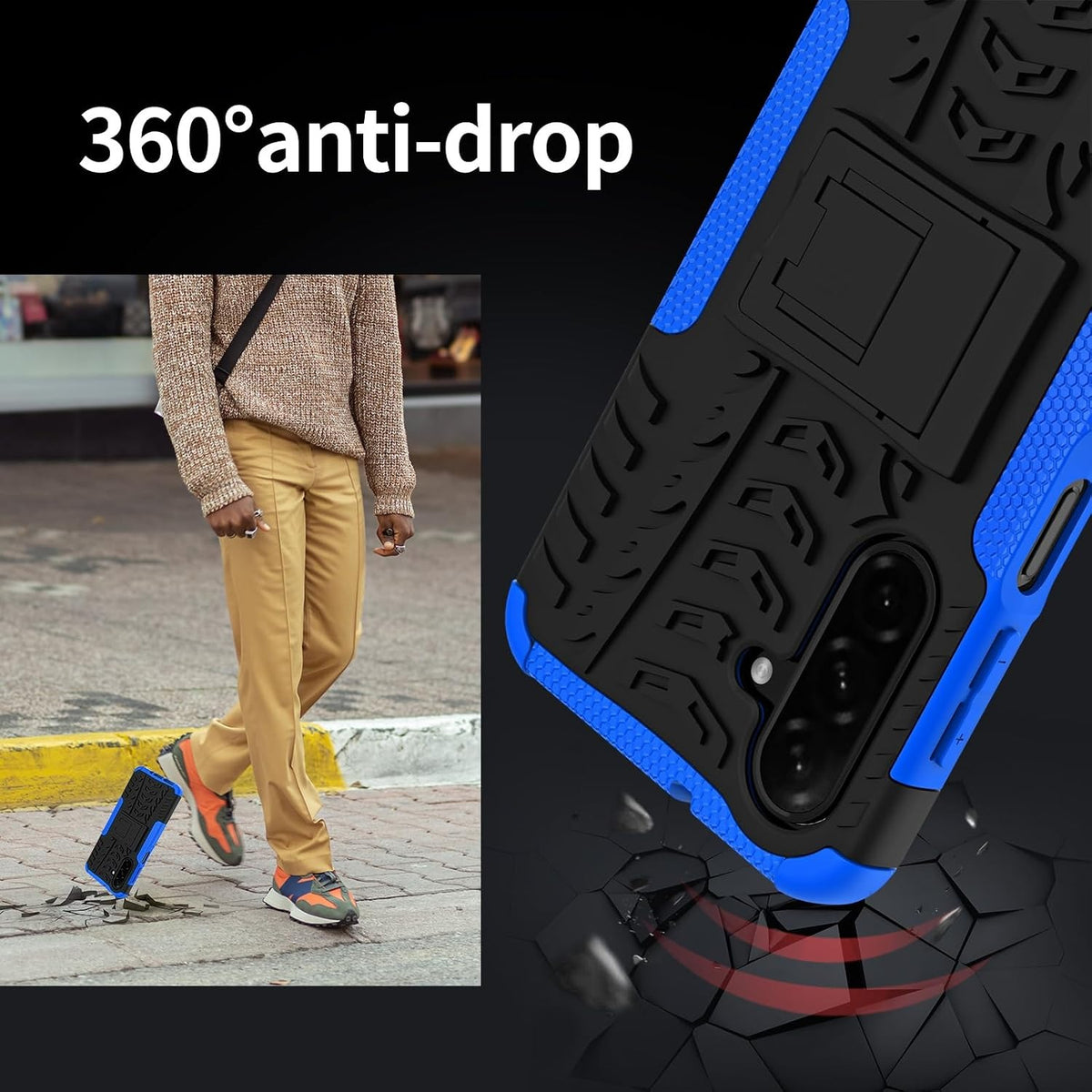 Shockproof phone case for Samsung Galaxy A17 5G/A26 5G, includes 2 screen protectors.