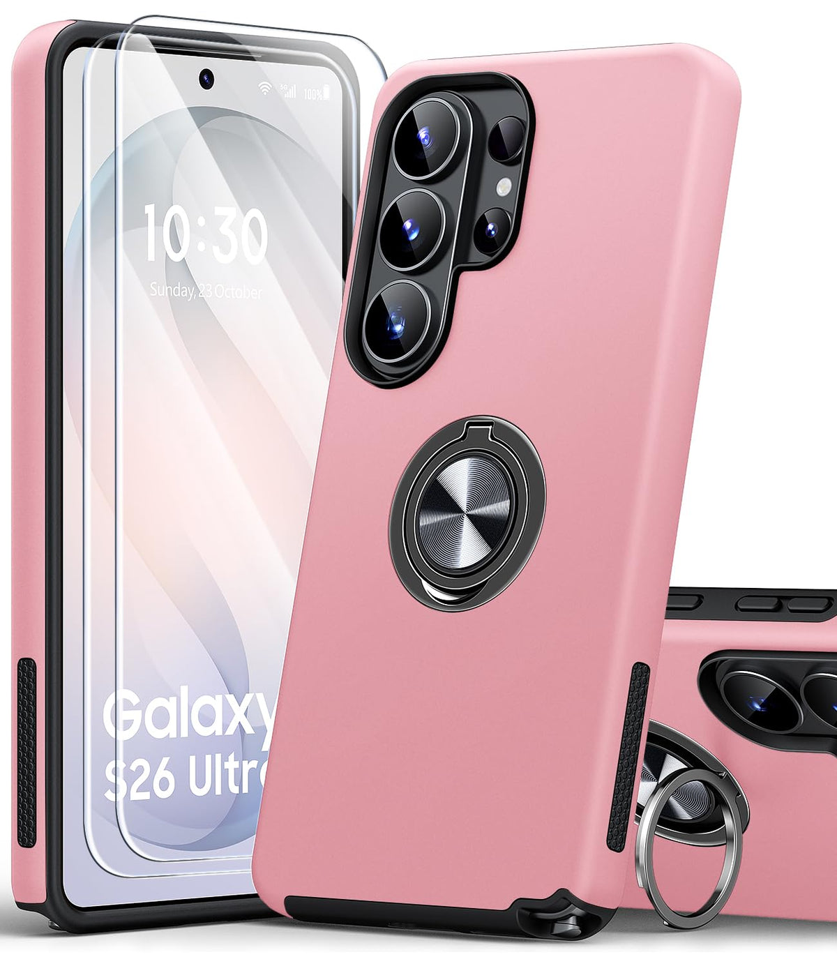 Shockproof phone case for Samsung Galaxy A56 5G, includes two screen protectors.