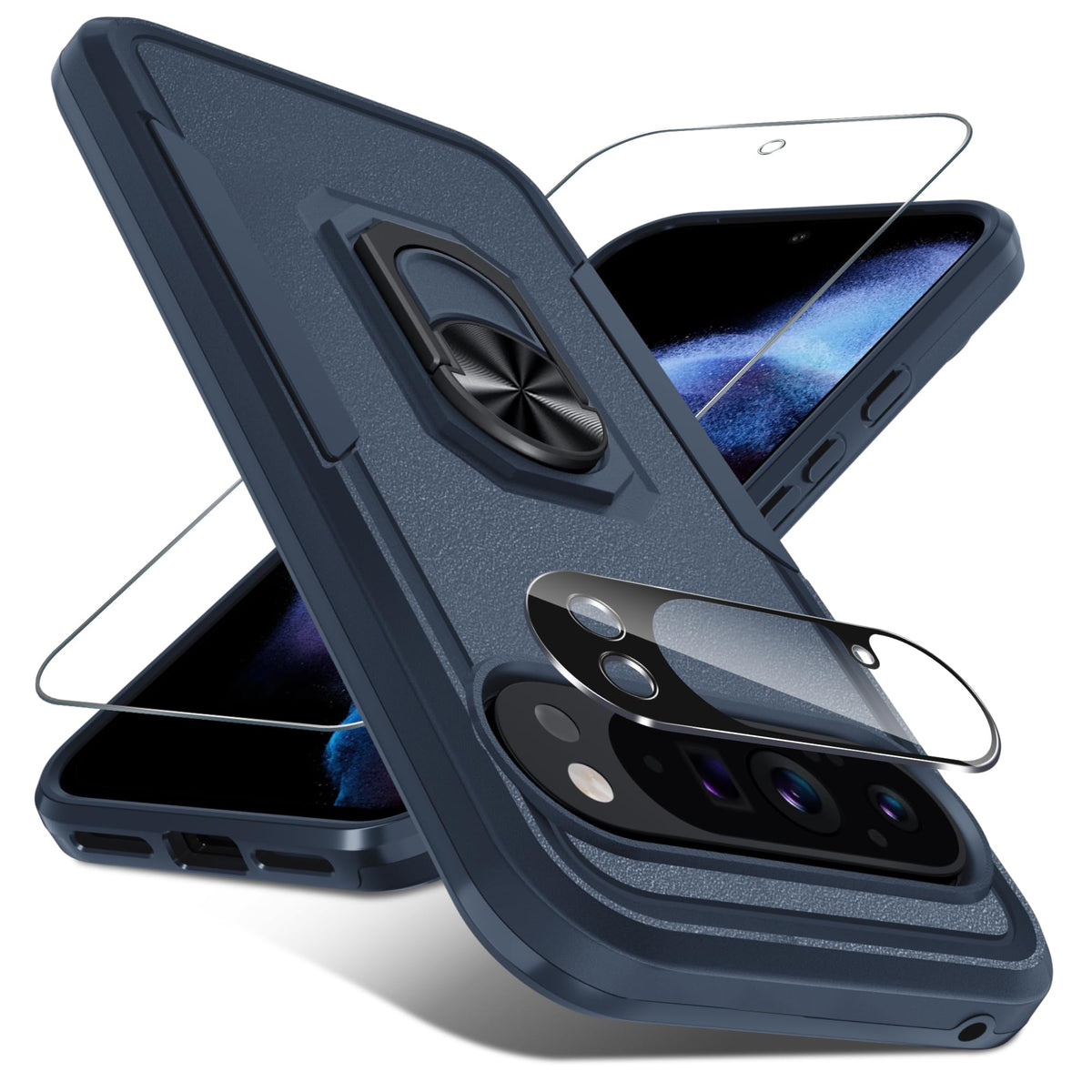 TPU phone case for Google Pixel 10/10 Pro with built-in metal ring holder