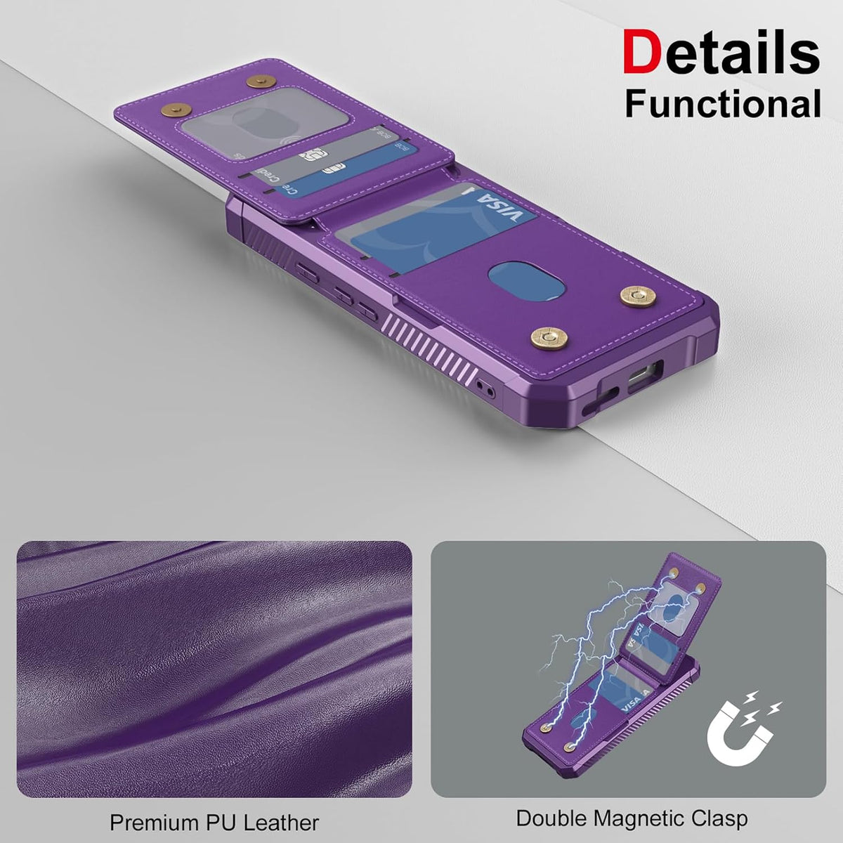 PU+TPU Shockproof Wallet Phone Case for Google Pixel 9a 