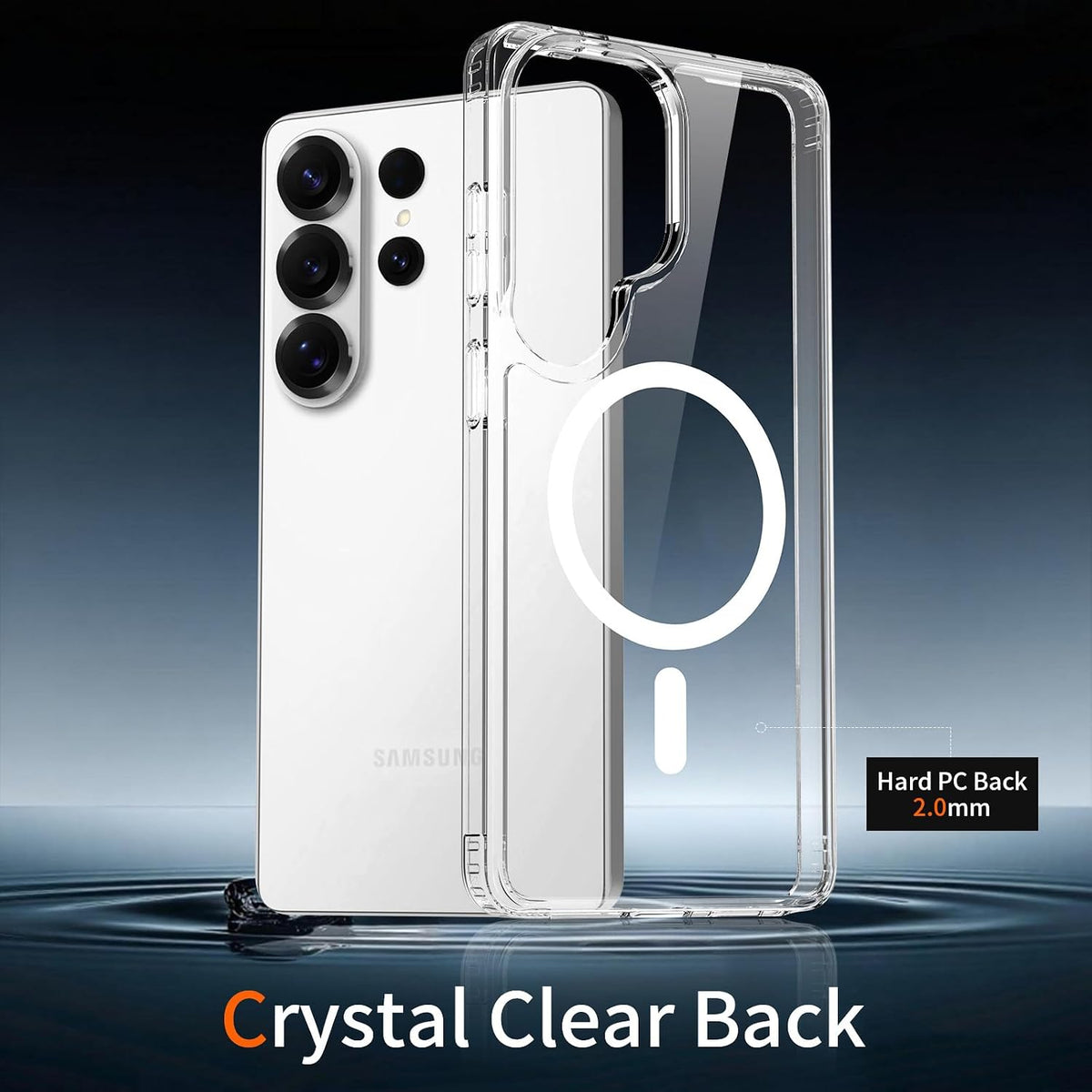 Hard PC transparent magnetic phone case for Samsung Galaxy S26 Ultra
