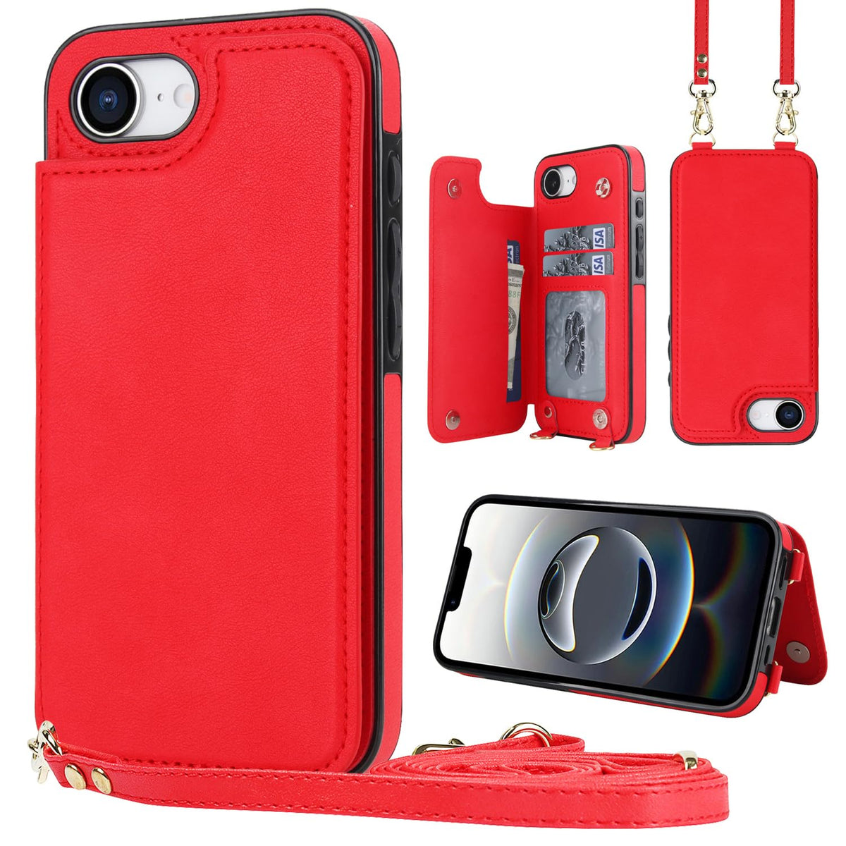 Wallet PU Leather Phone Case for iPhone 17 Pro RFID Blocking 