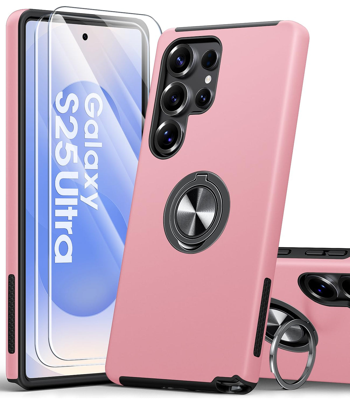 Shockproof phone case for Samsung Galaxy A56 5G, includes two screen protectors.