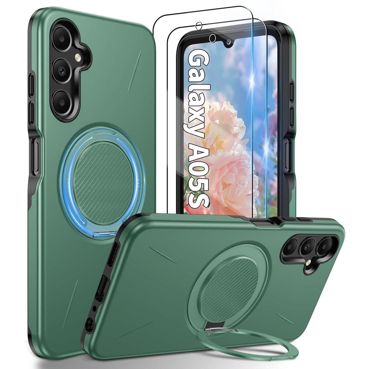 Shockproof phone case for Samsung A16: 2 HD screen protectors