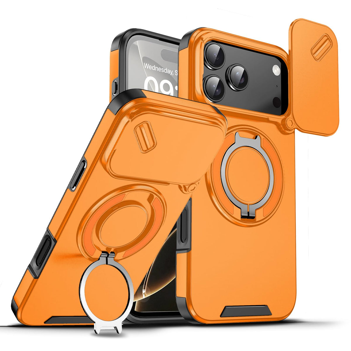 TPU+PC shockproof phone case with stand for iPhone 17 Pro Max