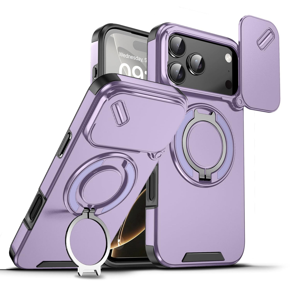 TPU+PC shockproof phone case with stand for iPhone 17 Pro Max