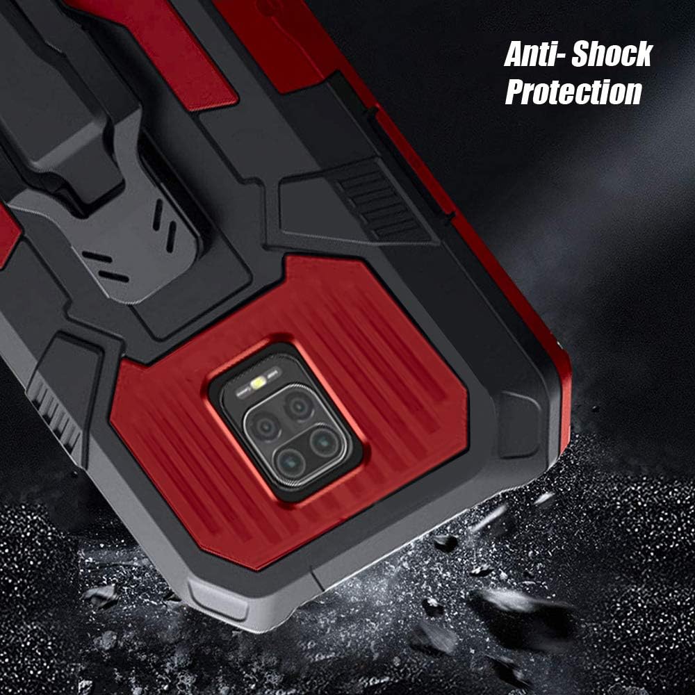 Shock-proof phone case for Xiaomi Redmi Note 9s/9 Pro, includes [2-pack] tempered glass screen protector.