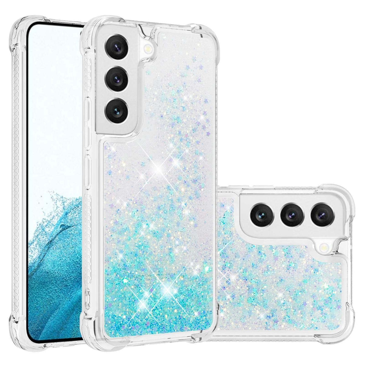 Glitter Transparent TPU Phone Case For Samsung Galaxy S23 Plus 