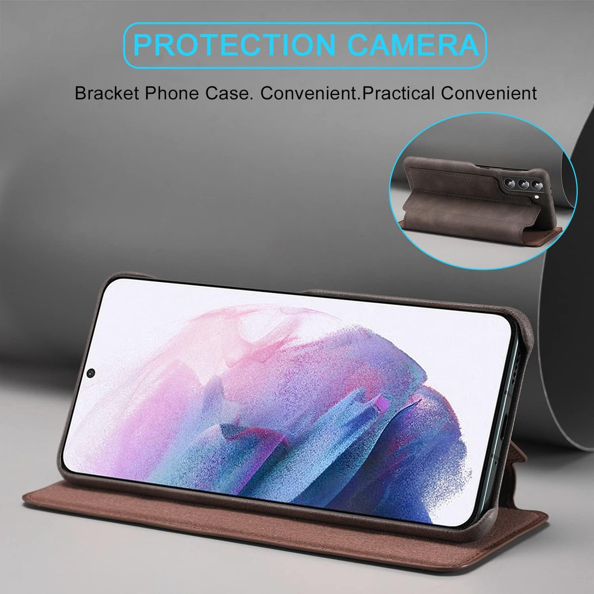 PU+PC leather shockproof phone case for Samsung  Galaxy S22 Plus stand