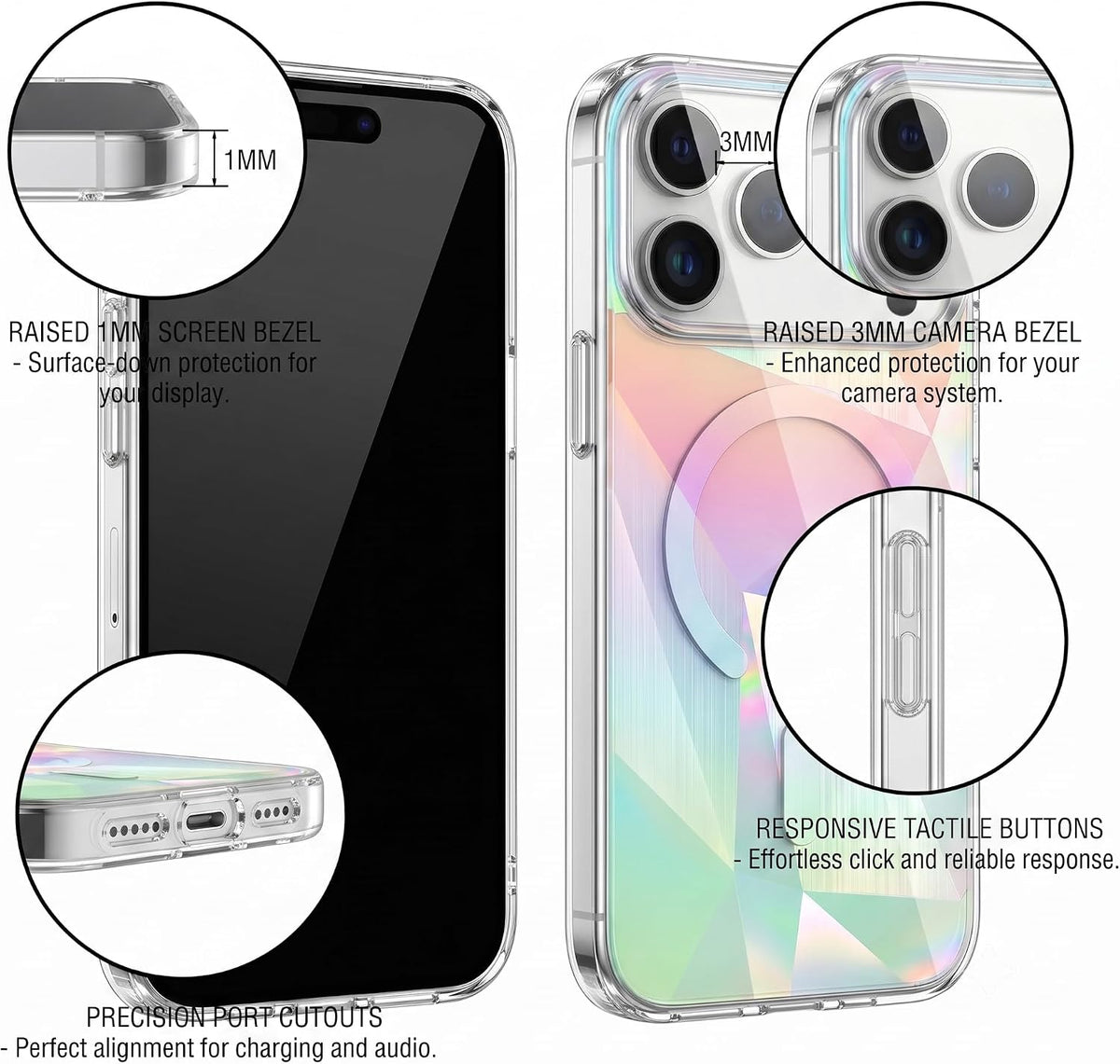TPU MagSafe Rainbow Phone Case for iPhone 17 Pro Max