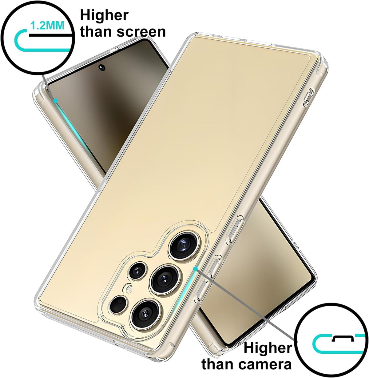 TPUltra+PC transparent anti-yellowing phone case for SamsUltrang Galaxy S25 Ultra