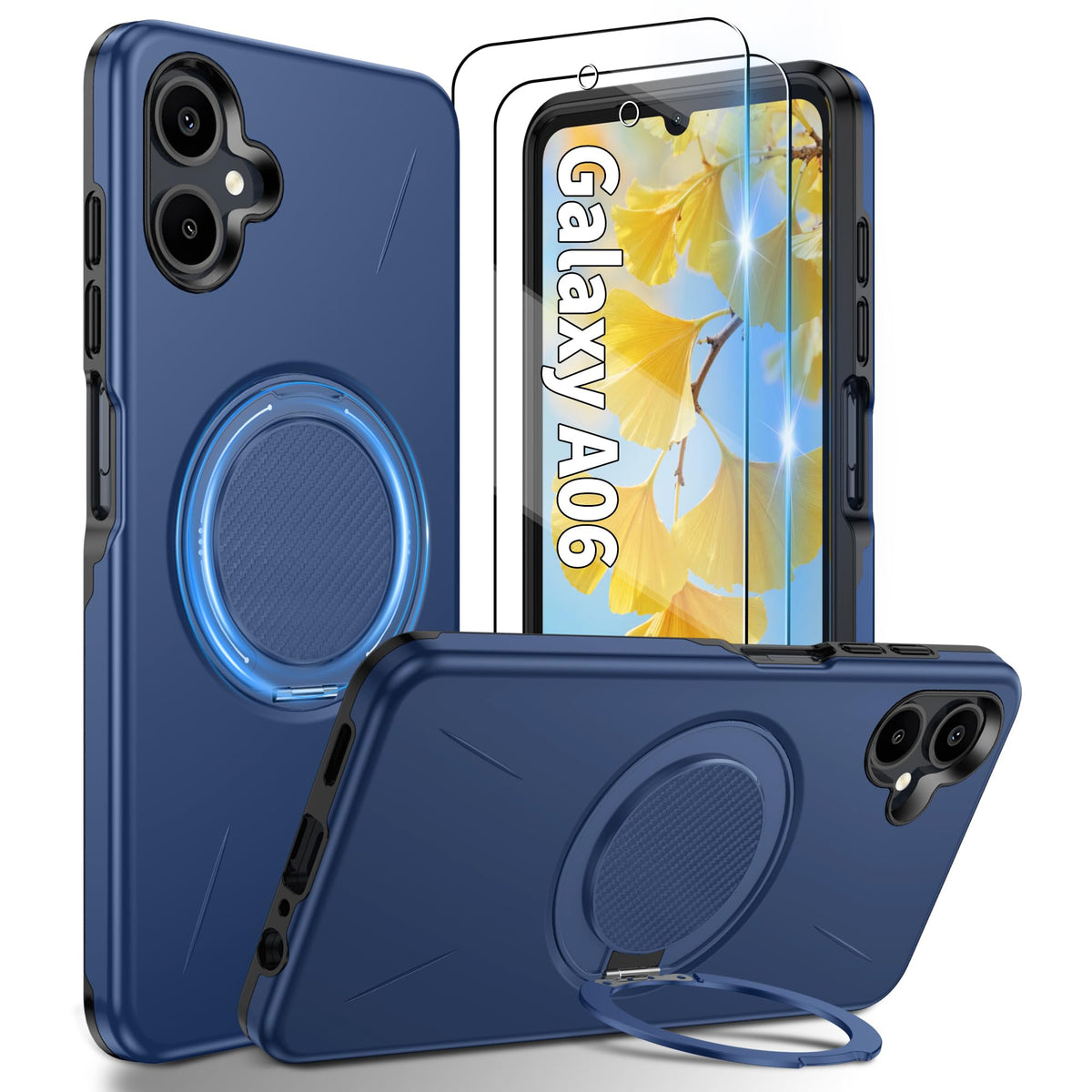 Shockproof phone case for Samsung A16: 2 HD screen protectors
